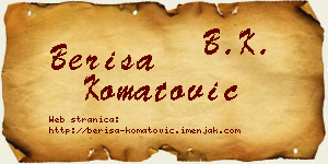 Beriša Komatović vizit kartica